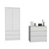 Lewes 2 Piece Bedroom Set, Dresser + Armoire, White