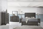 Sierra Full 4 Pc Contemporary Bedroom Set Made with Wood in Gray