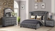 Sophia Full 4 Pc Bedroom Set In Color Gray Made With Wood