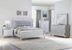Sterling King 4 PC LED Bedroom set made with Wood in Silver