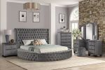 Hazel Queen 4 Pc Vanity Bedroom Set Made With Wood In Gray Color