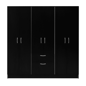 Six Doors Armoire Maya, Bedroom, Black / White