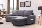 MGEA Modern modular L-shaped sofa bed with chaise longue, reversible sofa bed with pull-out bed and storage