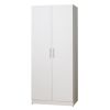 Viviane Contemporary Wood Closet with Hanging Bars and Five Shelves in White