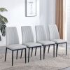 Dining Chairs Set of 4, Comfortable Upholstered Seat with Metal Legs, Curved Backrest Kitchen Chair for Living, Bedroom, Restaurant, Easy Assemble