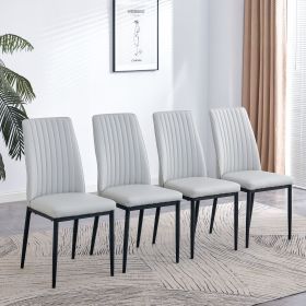 Dining Chairs Set of 4, Comfortable Upholstered Seat with Metal Legs, Curved Backrest Kitchen Chair for Living, Bedroom, Restaurant, Easy Assemble
