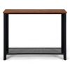 1PC Wood Console Sofa Table with Adjustable Feet and Storage Shelf