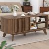 Rectangular Coffee Table with Storage and Adjustable Shelves