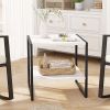 1PC 2-Tier Square End Table with Storage Shelf Reversible Design
