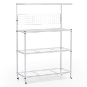 4-Tier Bakers Rack on Wheels with Adjustable Shelves