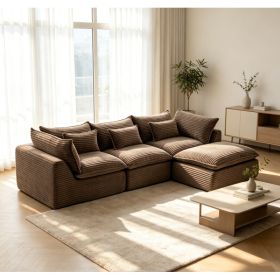 102.3" Width Cloud Couch Oversized Modular Sectional Sofa True Relax Comfy Couches Wide&Deep Seat Sofas for Living Room Furniture Sets,Corduroy Fabric