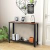 1PC Wood Console Sofa Table with Adjustable Feet and Storage Shelf