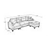 MEGA right sectional sofa with footrest, convertible corner sofa with armrest storage, living room and apartment sectional sofa