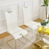 Modern dining table with PU cushion seat dining chair Living Room Chair Upholstered chair with gold-plated leg leg design, kitchen, living room