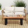 1PC Teak Wood Patio Table with River Feel Epoxy Tabletop