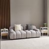 Set of 2, 15.75" Rattan End table with drawer, Modern nightstand, metal legs,side table for living room, bedroom,white