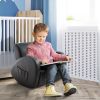 Kids Sofa Rocking Chair with Side Pocket Pu Leather Toddler Armchair for Children Grey.