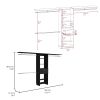 Plego 70"W - 118"W Drawers Closet System, One Drawer,Three Hanging Rods, Five Shelves -Black