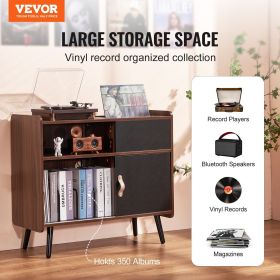 VEVOR Record Player Stand with Power Outlet, Turntable Stand Holds Up to 350 Albums