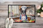 NEW Boston Terrier The Chef Front Door Mat Indoor Outdoor Rugs for Entryway, Non Slip Washable Low Pile, 18H X 27W