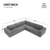 [VIDEO provided] [New]116*116" Modular L Shaped Sectional Sofa,Luxury Floor Couch Set,Upholstered Indoor Furniture