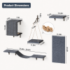 Wall Mounted Cat Shelves Set of 5-Cat Wall Furniture with House Platform Hammock Bridge and Mat Solid Wood Cat Climbing Shelf with Soft Felt Cover
