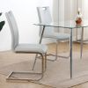 Modern dining chair with faux leather cushioned seat Dining Chair Living Room Chair Cushioned chair with electroplated legs designed kitchen