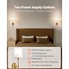 Battery Operated Wall Sconce Set of 2, 4000mAh Rechargeable Wireless Wall Lights with Remote Control, 30 Lighting Modes, 12 RGB Colors & Timer.