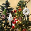 2pcs Christmas Tree Ornament Set with Candy Canes, Snowmen & Gingerbread Men - Indoor/Window Hanging Decorations, No Electricity Needed.