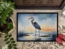 Blue Heron Barely Lit Sky Front Door Mat Indoor Outdoor Rugs for Entryway, Non Slip Washable Low Pile, 24H X 36W