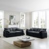 Modern Living Room Sofa Two-Piece Set, Suitable for Living room and Bedroom Sofa Set, Consists of two pieces of 2 Seater Sofa,Grey Corduroy