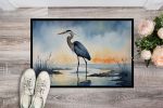 Blue Heron Barely Lit Sky Front Door Mat Indoor Outdoor Rugs for Entryway, Non Slip Washable Low Pile, 24H X 36W