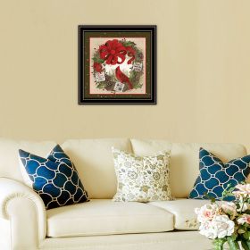 Trendy Decor 4U Cardinal Wreath Black Framed Wall Art for Living Room, Bedroom Wall Art Print for Home Decor by Linda Spivey