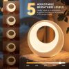 Nursery Night Light for Baby, Magic Moon Lamp for Kids and Adult 7 Lighting Colors & 9 RGB Modes, Rechargeable Bedside Table Lamp with Timing Function