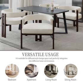 COOLMORE Modern Accent Chair Teddy Upholstered Armchair with Open Back 3 Legs Barrel Dining Chair Comfy Side Chair for Living Room/Bedroom/Dining Room