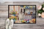 NEW Decorating Easter Borzoi Front Door Mat Indoor Outdoor Rugs for Entryway, Non Slip Washable Low Pile, 18H X 27W
