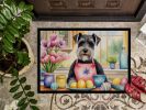 NEW Decorating Easter Schnauzer Front Door Mat Indoor Outdoor Rugs for Entryway, Non Slip Washable Low Pile, 18H X 27W
