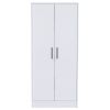 Ambery 180 Armoire, Two Shelves, Double Door, Metal Rod, One Drawer -White