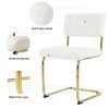 Modern simple light luxury dining chair White chair Family bedroom stool back Dressing chair Student chair Metal legs (gold) Bow chair (set of 4)