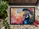 Peacock Front Door Mat Indoor Outdoor Rugs for Entryway, Non Slip Washable Low Pile, 24H X 36W