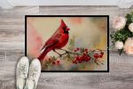 Cardinal Front Door Mat Indoor Outdoor Rugs for Entryway, Non Slip Washable Low Pile, 24H X 36W