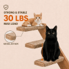 Wall Mounted Cat Stairs Set with Shelf Includes 2x 4 Step Cat Climbing Ladders 1x Wall Shelf Paulownia Wood Steps Wrapped in Jute Rope