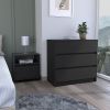 Milford 2 Piece Bedroom Set, Nightstand + Dresser, Black