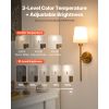 Battery Operated Wall Sconce Set of 2, 4000mAh Rechargeable Wireless Wall Lights with Remote Control, 30 Lighting Modes, 12 RGB Colors & Timer.
