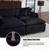Oversized Chenille Loveseat Sofa, Oversized 2-Seater Small Cloud Couch, Modern Comfy Deep Seat Love Seat for Living Room Bedroom Office Apartment