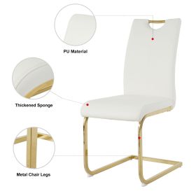 Modern dining table with PU cushion seat dining chair Living Room Chair Upholstered chair with gold-plated leg leg design, kitchen, living room