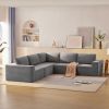 [VIDEO provided] [New]116*116" Modular L Shaped Sectional Sofa,Luxury Floor Couch Set,Upholstered Indoor Furniture