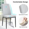 Dining Chairs Set of 4, Comfortable Upholstered Seat with Metal Legs, Curved Backrest Kitchen Chair for Living, Bedroom, Restaurant, Easy Assemble