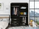 Mobile Armoire Velvet, Bedroom, Black
