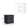 Raymer 2 Piece Bedroom Set, Nightstand + Dresser, Black